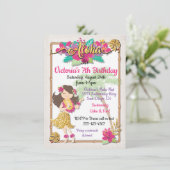 フラガールトロピカルプールパーティー誕生日招待状 招待状 (スタンド正面)