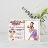 フラガールトロピカル誕生日フォト招待状 招待状 (スタンド正面)