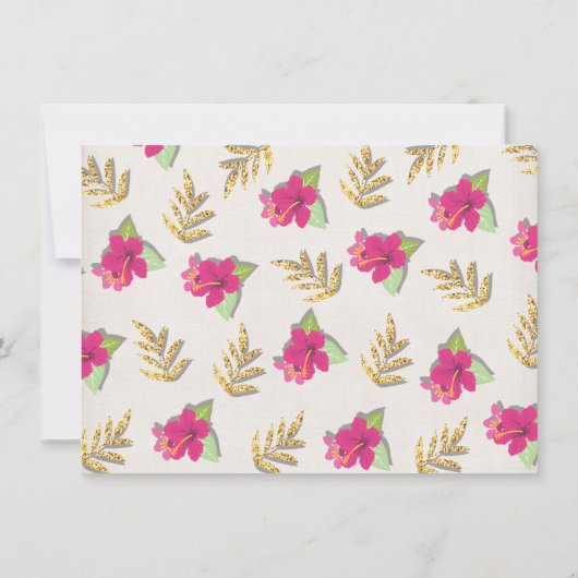 フラガールトロピカル誕生日フォト招待状 招待状 (裏面)