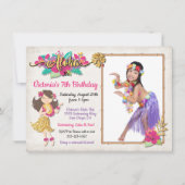 フラガールトロピカル誕生日フォト招待状 招待状 (正面)