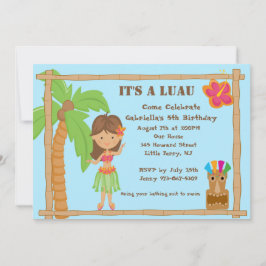 フラガールルアウ（ハワイ式宴会）誕生日招待状 招待状