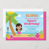 フラガール誕生日招待状ルアウ(ハワイ式宴会)招待状 招待状 (正面/裏面)