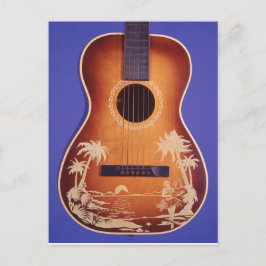 フラガール遊ズウクレレかわいらしギターアート ポストカード