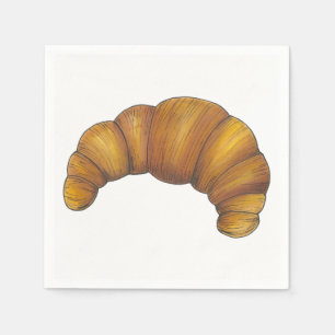 フラキーブッテリークロワッサンフランスのペストリーグルメ スタンダードカクテルナプキン