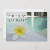 フラギパニ & プール 誕生日スパデー 招待状 (正面)