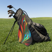 フラクカラフルタル花 ゴルフタオル (グリーン)