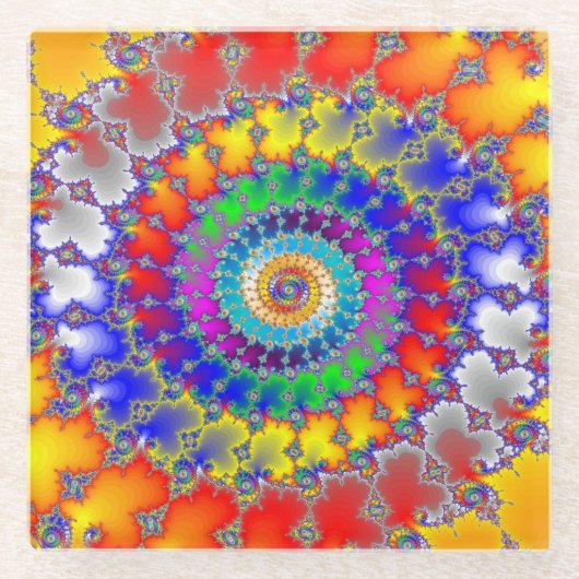 フラクサイケデリックタル ガラスコースター (正面)