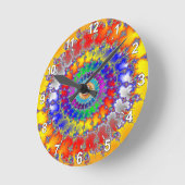 フラクサイケデリックタル ラウンド壁時計 (傾斜)