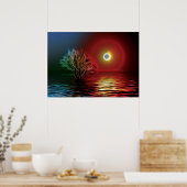 フラクタリアスの木、空と川 ポスター (キッチン)