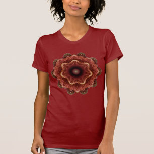 フラクタルおしゃれな赤い装飾 Tシャツ