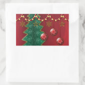 フラクタルお祝いクリスマスシール 長方形シール (バッグ)