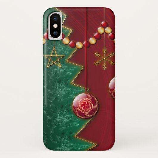 フラクタルお祝いクリスマスiPhoneケースメイト Case-Mate iPhoneケース (裏面)