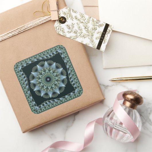 フラクタルに輝く妖精の星装飾 スクエアシール (ギフト)