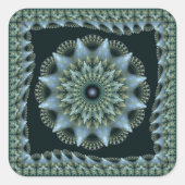 フラクタルに輝く妖精の星装飾 スクエアシール (正面)