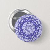 フラクタルのガラスデジタル芸術の曼荼羅Pinボタン 缶バッジ (正面&裏面)