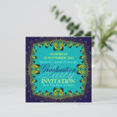 フラクタルのスパイスのエキゾチックな卒業のパーティの招待状 招待状 (スタンド正面)