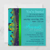 フラクタルのスパイスのエキゾチックな卒業のパーティの招待状 招待状 (裏面)