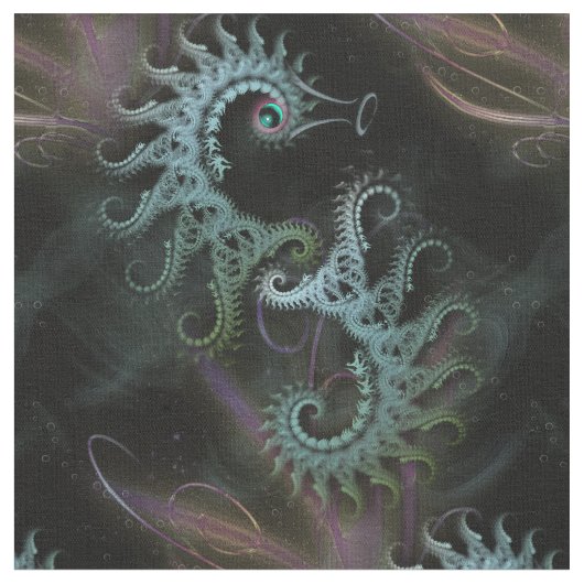 フラクタルのタツノオトシゴの芸術 ファブリック (クローズアップ)