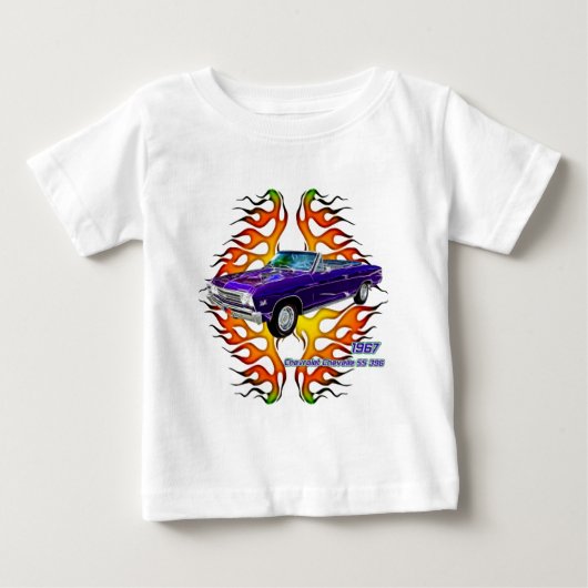 フラクタルのティー(TM)による1967年のChevy Chevelle ベビーTシャツ (正面)
