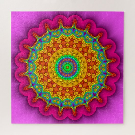 フラクタルのプリズム万華鏡のように千変万化するパターン ジグソーパズル (横)