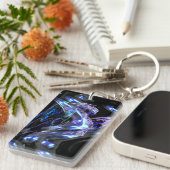 フラクタルの女神の抽象芸術 キーホルダー (正面右)
