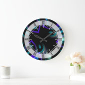 フラクタルの孔雀の羽 ラージ壁時計 (ホーム)