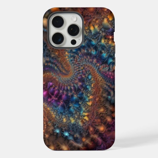 フラクタルの抽象的な抽象化 iPhoneケース (裏面)