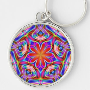 フラクタルの星の曼荼羅の神聖な幾何学Keychain キーホルダー