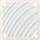 フラクタルの曲げられたライン近く ガラスコースター (裏面)