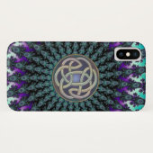 フラクタルの曼荼羅のグランジなケルト結び目模様の放射 Case-Mate iPhoneケース (裏面(横))
