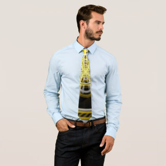 フラクタルの柵の黄色いテープジェットコースターの乗車 ネクタイ