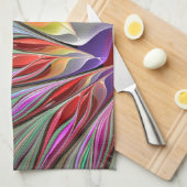 フラクタルの極楽鳥 キッチンタオル (四つ折り)