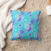 フラクタルの渦巻パターン、ターコイズ、青い水 クッション (ブランケット)