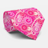 フラクタルの渦巻パターン、赤紫のピンクの色合い ネクタイ (ロール)