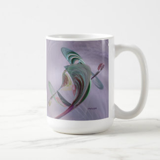 フラクタルの花が付いているコーヒー・マグ コーヒーマグカップ