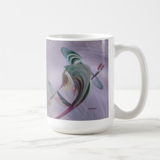 フラクタルの花が付いているコーヒー・マグ コーヒーマグカップ (右)
