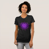 フラクタルの花-紫色 Tシャツ (正面フル)