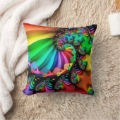 フラクタルの芸術の螺線形の旋律の虹 クッション (ブランケット)