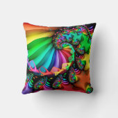 フラクタルの芸術の螺線形の旋律の虹 クッション (裏面)