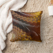 フラクタルの芸術の金ゴールドかブラウンの装飾用クッション クッション (ブランケット)
