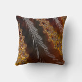 フラクタルの芸術の金ゴールドかブラウンの装飾用クッション クッション (裏面)
