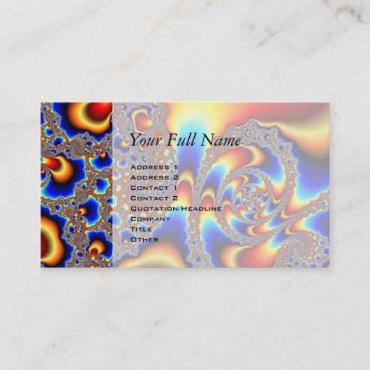 -フラクタルの芸術をスリップまたは滑ること 名刺 (正面)