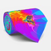 フラクタルの螺線形の虹のしぶき ネクタイ (ロール)