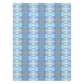 フラクタルの青い民族パターン テーブルクロス (正面)