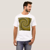フラクタルの黄色い二重螺線形のワイシャツ Tシャツ (正面フル)