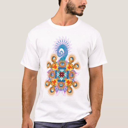 フラクタルのGaneshの軽いTシャツ Tシャツ (正面)
