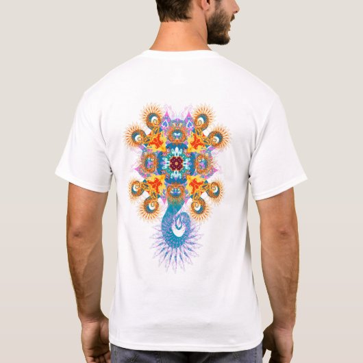 フラクタルのGaneshの軽いTシャツ Tシャツ (裏面)