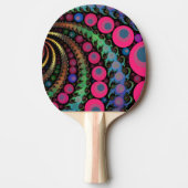 フラクタルを描いたピンク色の泡 卓球ラケット (正面)
