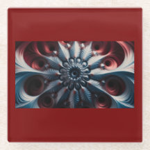 フラクタルを描いた赤と銀のジュリアボット