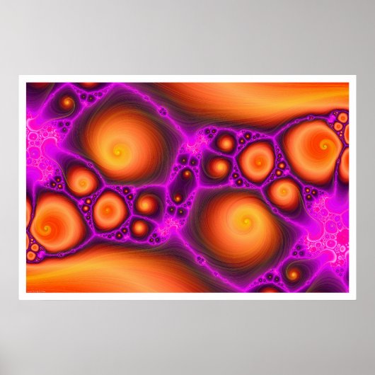 フラクタルを描くオレンジとプリン#1 ポスター (正面)